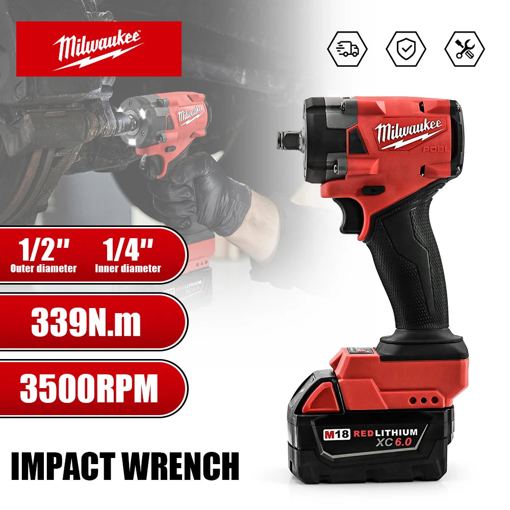 Milwaukee 400N Brushless Cordless 1/2 Electric Wrench Car Truck Repair