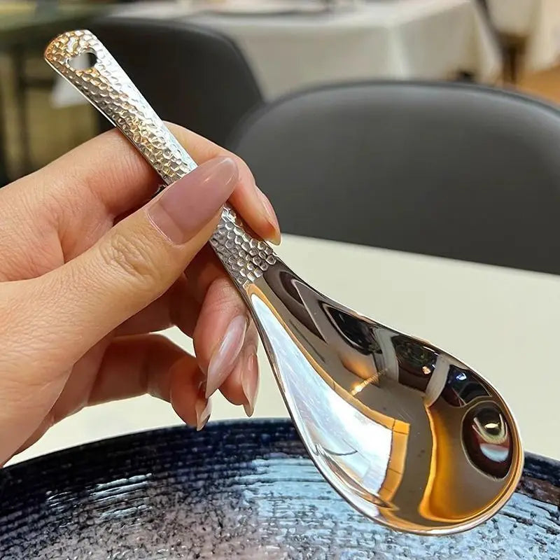 Retro-style Hammered Spoon Hammer-patterned Spoon Thickened Household