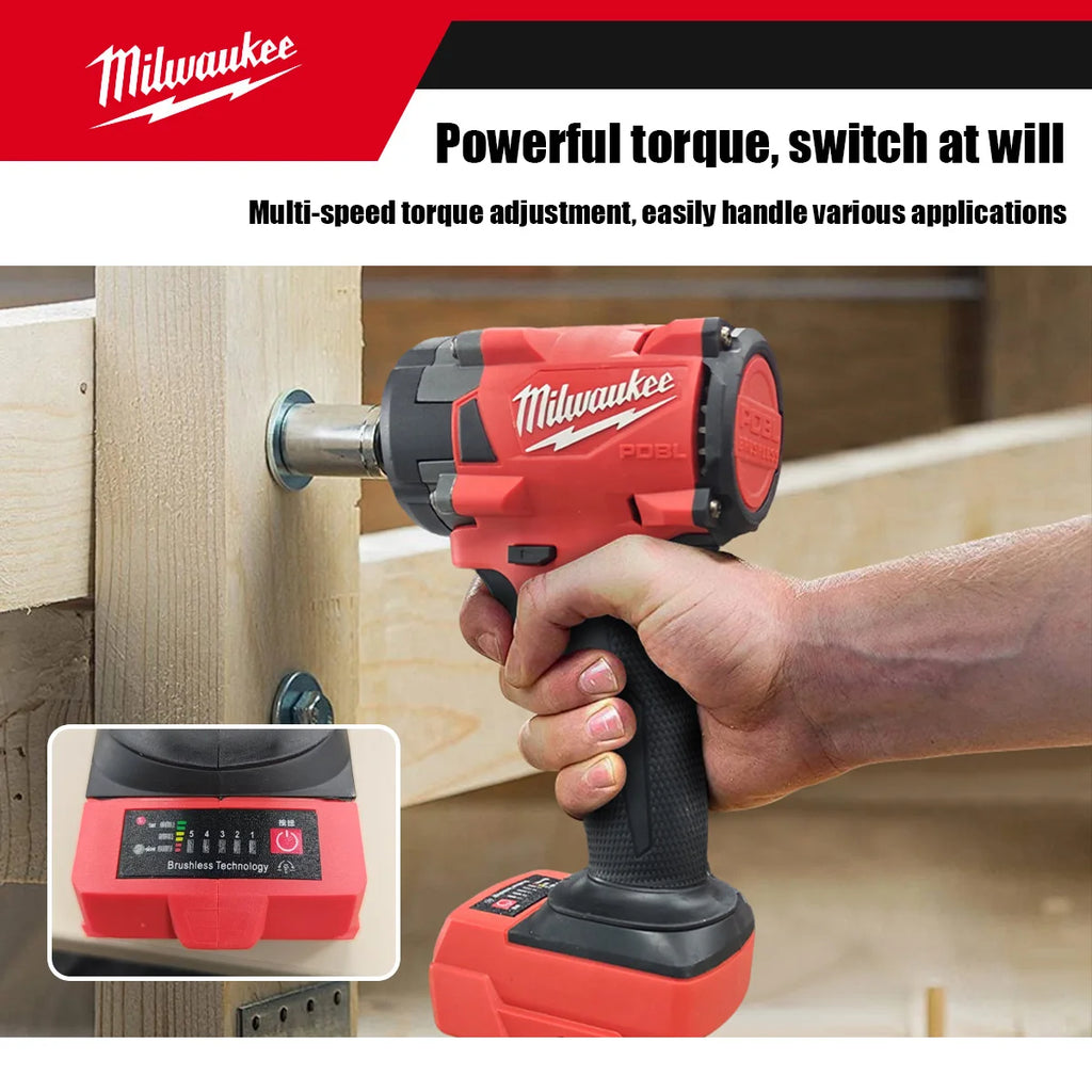 Milwaukee 400N Brushless Cordless 1/2 Electric Wrench Car Truck Repair