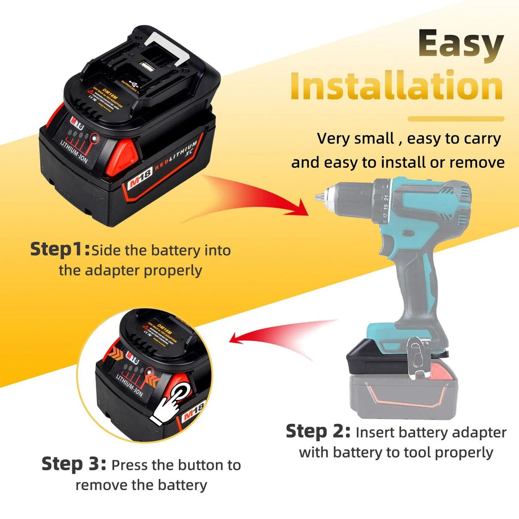 DM18M Battery Adapter for Makita 18V Tools Convert for Dewalt 20V