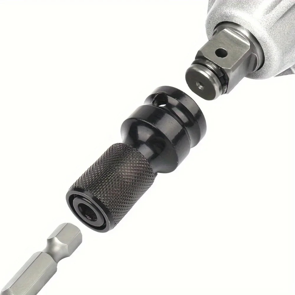 1pc Impact Wrench to Drill Adapter 1/2 to 1/4 Hex Converter Socket