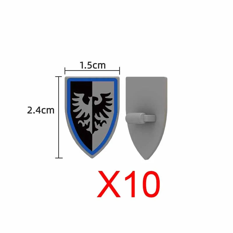 Medieval Weapons Accessories Building Blocks Solider Castle Knight Legion Red Lion Black Eagle Armor Cloak Shield Dragon Bricks