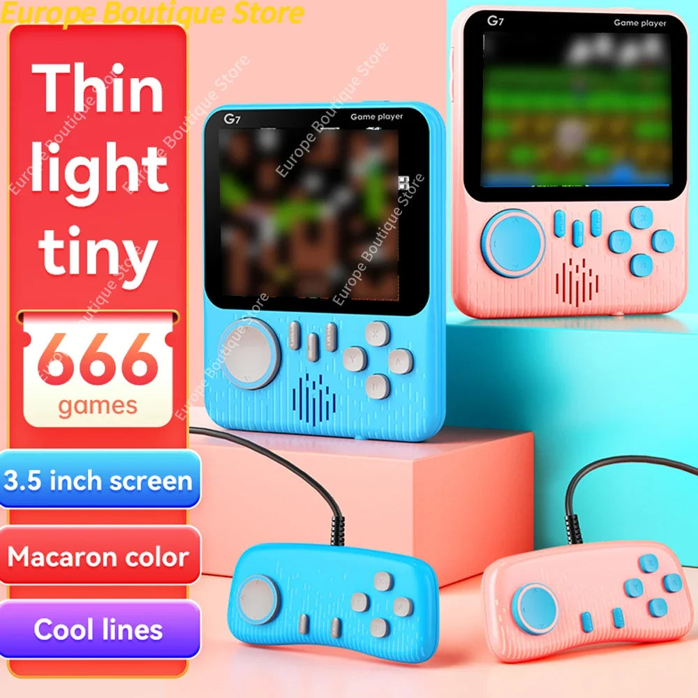 Handheld Game Console 3.5 inch G7 666 in 1 Portable Retro Student Card Machine Portable Retro Nostalgic Games Console