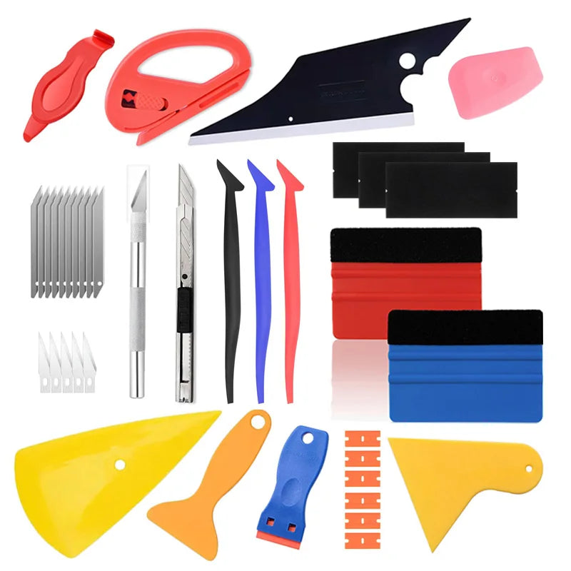 Professional Vinyl Wrapping Tools Felt Squeegee Wrap Stick Utility