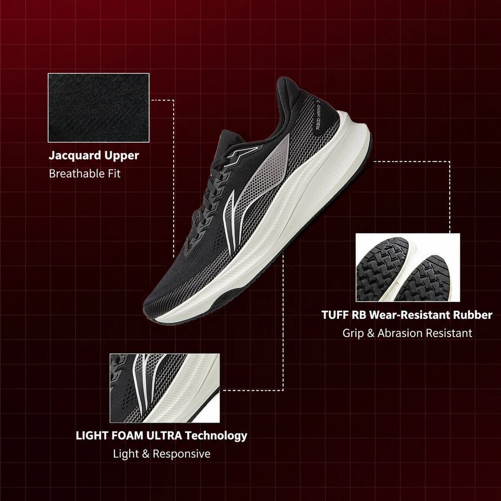 Li-Ning Men's RED HARE 9 Racing Running Shoes LIGHT FOAM ULTRA