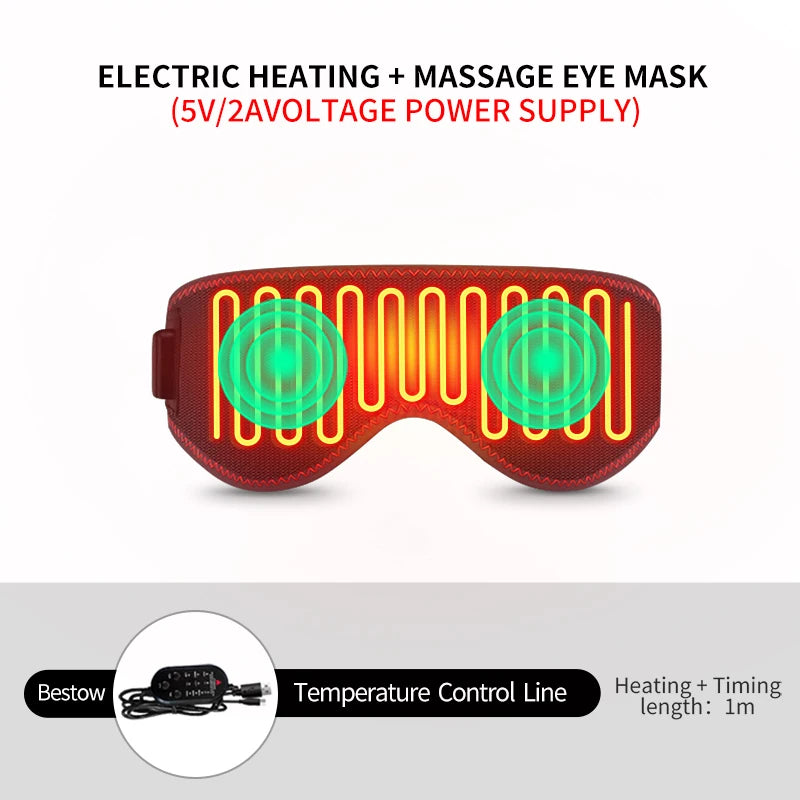 Heating Massage Eye Mask Warm Compress 3 Temperature Levels Electric Heated Eye Pad Wrap for Dry Eyes Relief and Improved Sleep