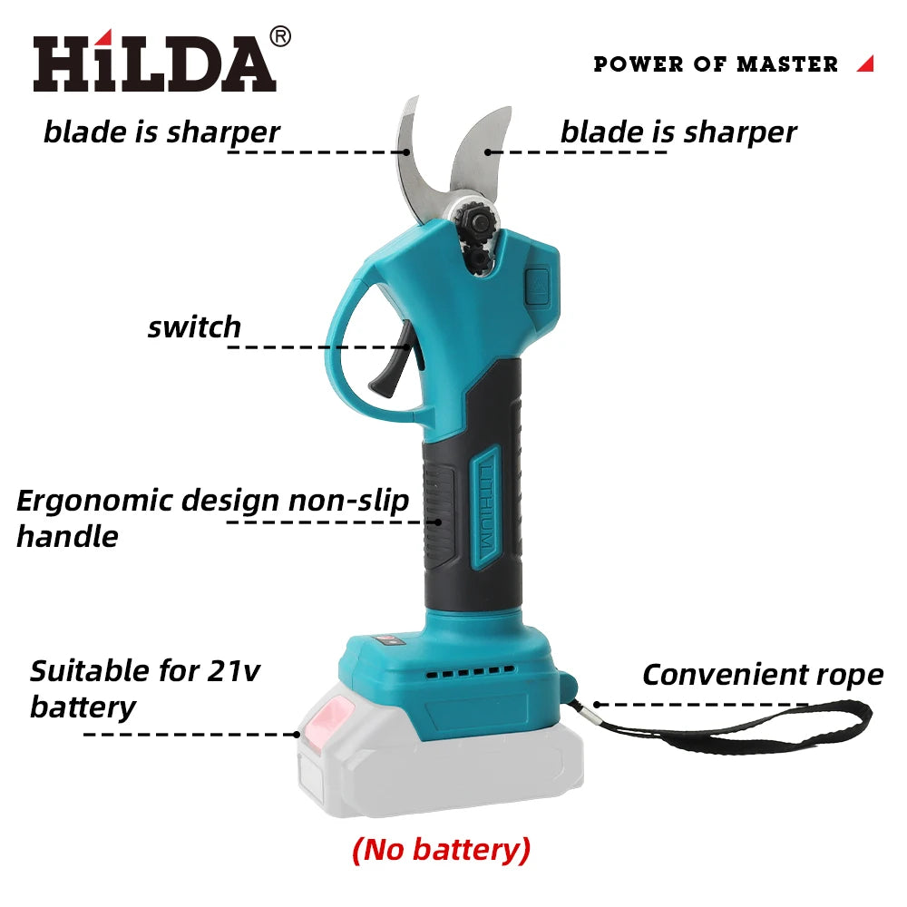 HILDA Brushless Electric Pruning Shears Cordless Fruit Tree Branches