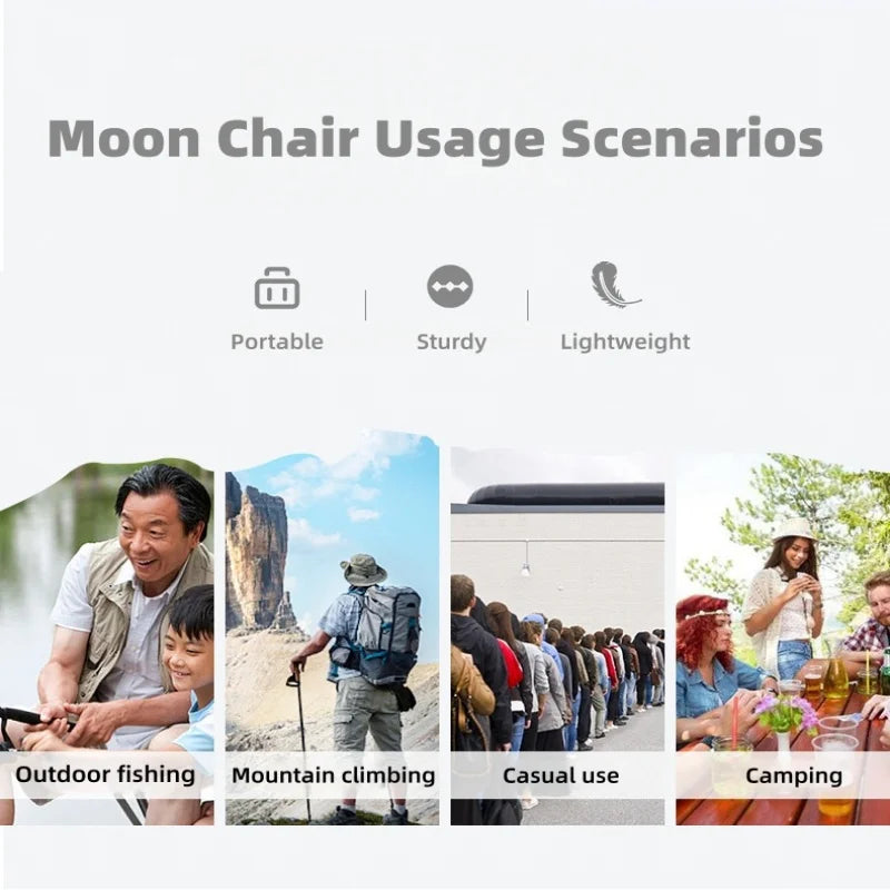 Outdoor Moon Chair, Camping Folding Chair, Portable Leisure Backrest