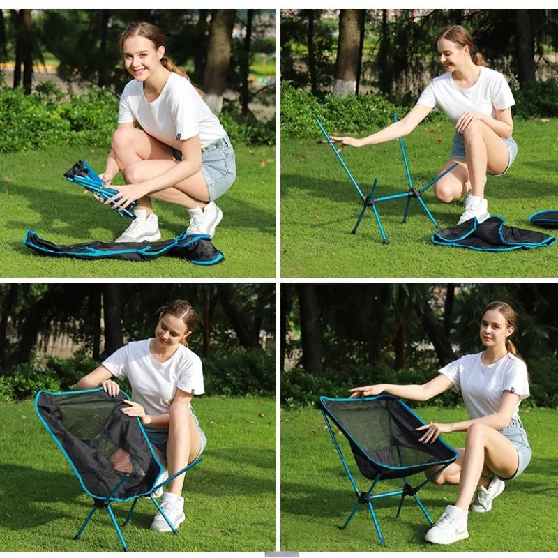 Outdoor Moon Chair, Camping Folding Chair, Portable Leisure Backrest