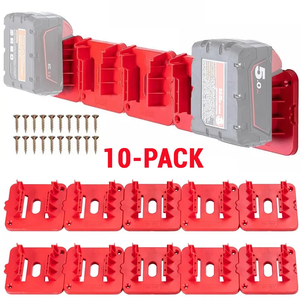 1-10PCS Power Tools Lithium Battery Holder Storage Fixed Bracket