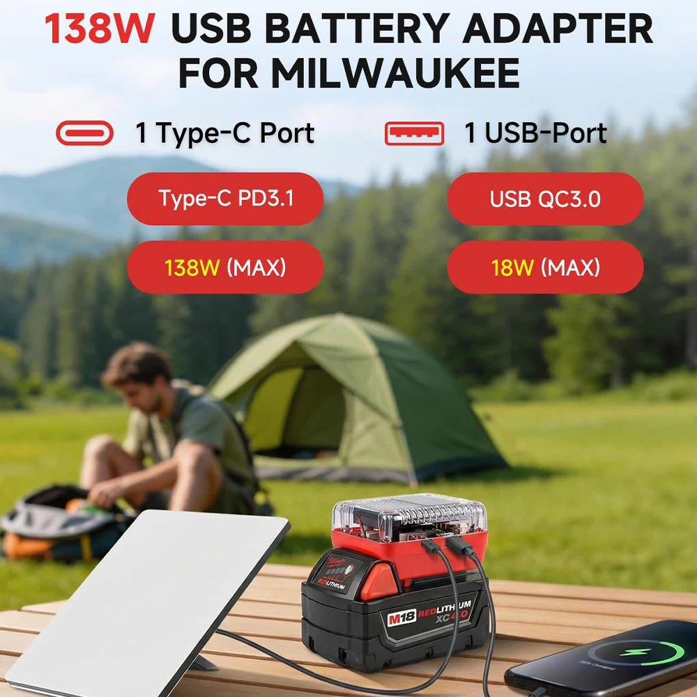 Portable Digital Display Adapter Converter for Makita/DeWalt/