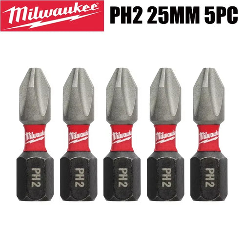 Milwaukee Shockwave PH2 Impact Drill Bits 25mm/50mm/90mm Head