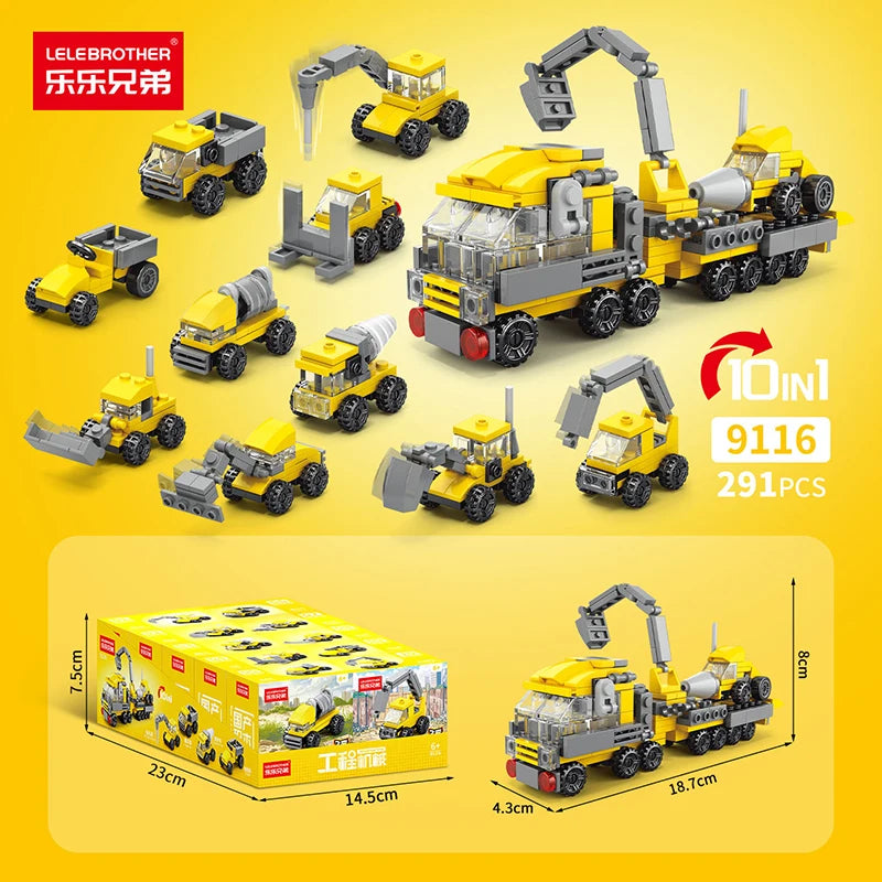 Lele Brothers 10-in- Special Firefighting Cloud Ladder Assembly Model Boys Building Blocks Puzzle Toy Educational Logic Trai...