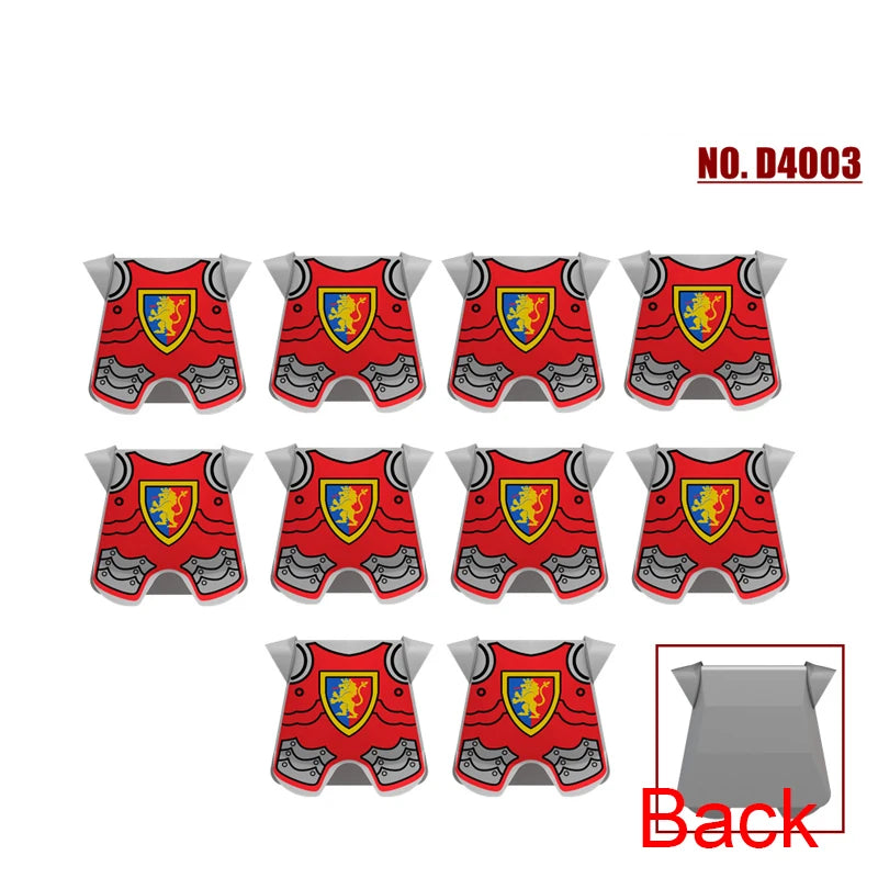Medieval Weapons Accessories Building Blocks Solider Castle Knight Legion Red Lion Black Eagle Armor Cloak Shield Dragon Bricks