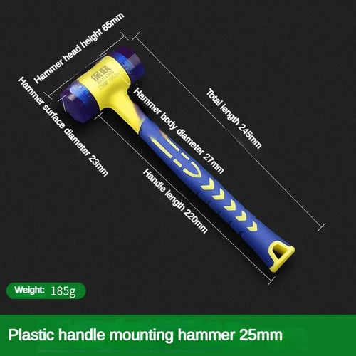 1 double headed installation hammer, 25mm to 45mm rubber hammer with