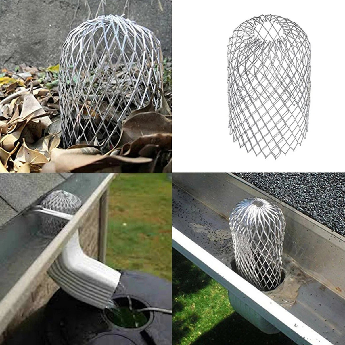 Roof Sheet Net Gutter Guard Downspouts Filter Strainer Outdoor Drain