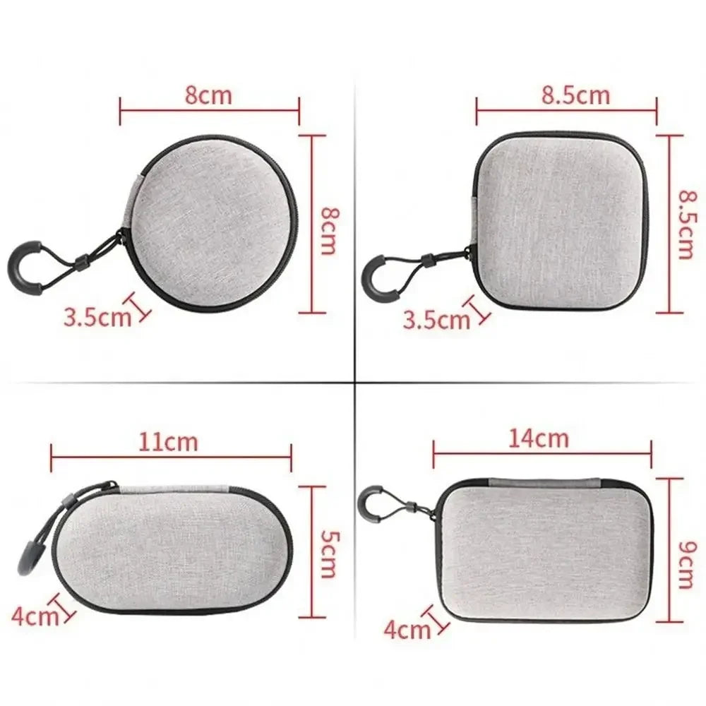 Small Earphone Storage Bags Hard Shell Data Cable Organizer Bag Mini