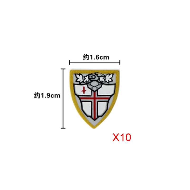 Medieval Weapons Accessories Building Blocks Solider Castle Knight Legion Red Lion Black Eagle Armor Cloak Shield Dragon Bricks
