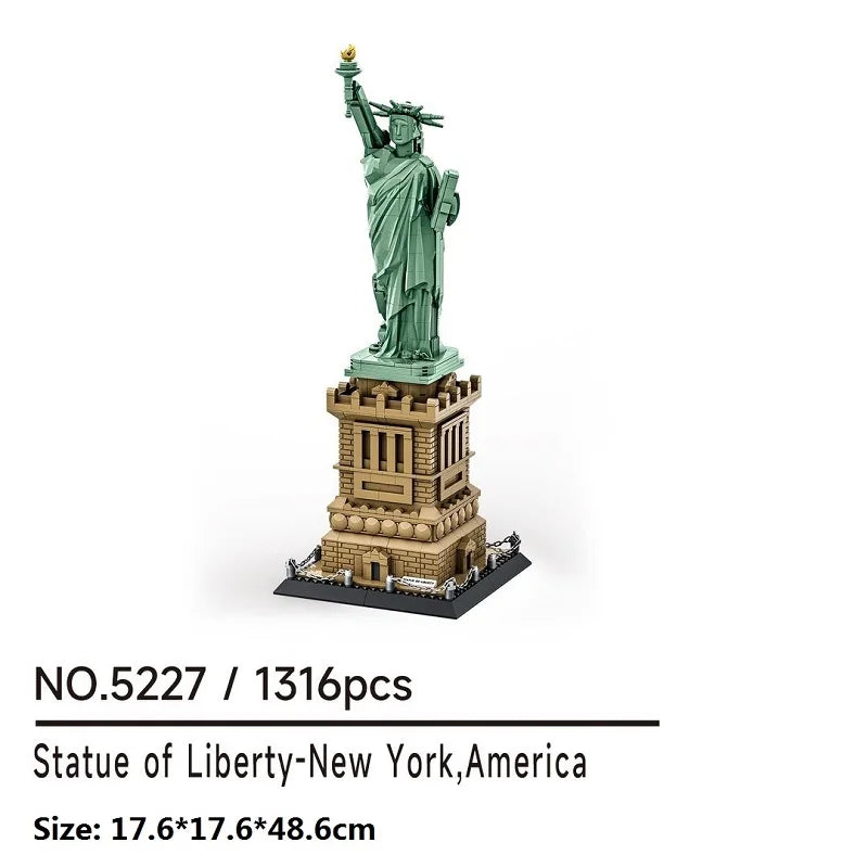 1316PCS The Statue of Liberty Architecture Large Collection Building Blocks Set Model Gift for Kids and Adults Compatible NO.