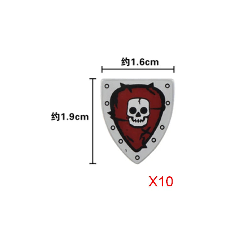 Medieval Weapons Accessories Building Blocks Solider Castle Knight Legion Red Lion Black Eagle Armor Cloak Shield Dragon Bricks