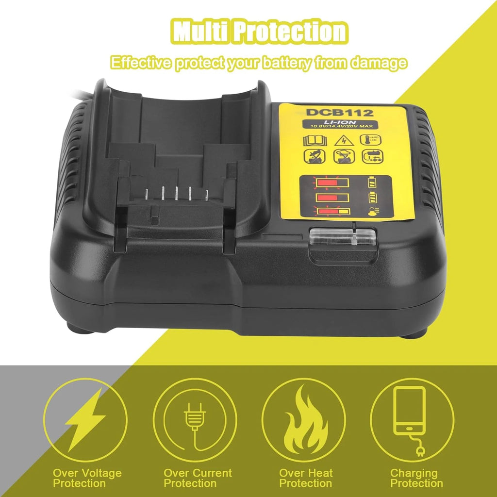 DCB112 Battery Charger For Dewalt 10.8V 12V 14.4V 18V 20V DCB206