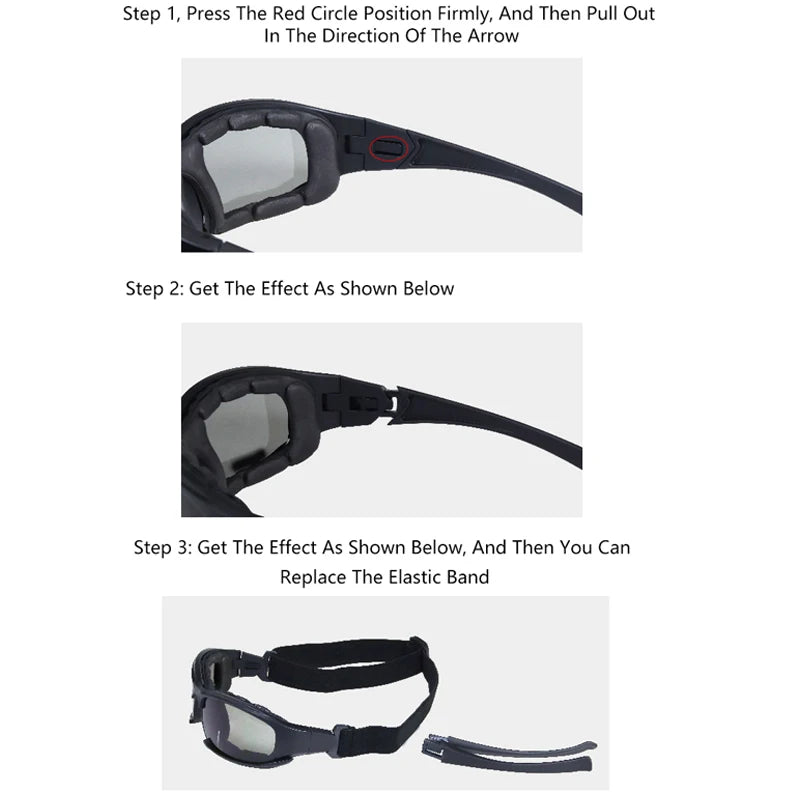 New 4 Lens Tactical Goggles - Polarized Windproof & Dustproof Safety