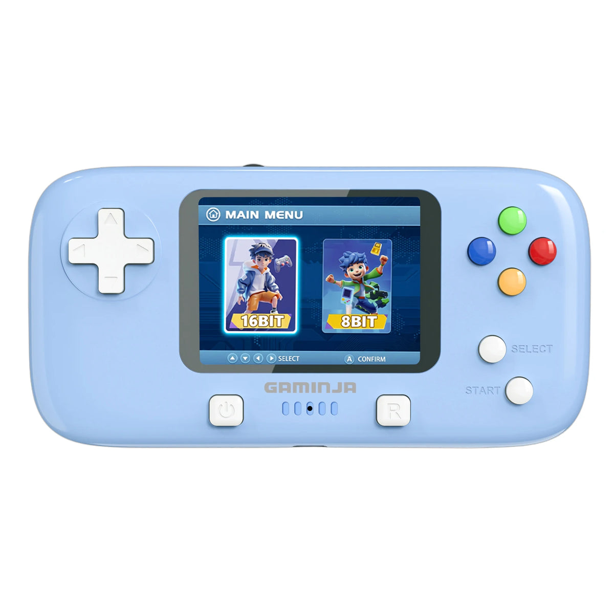 GAMINJA GC76P Game Console Mini Video Game Console 8+16 Bit 300 Built-in Games 2.8 Inch Portable Retro Console