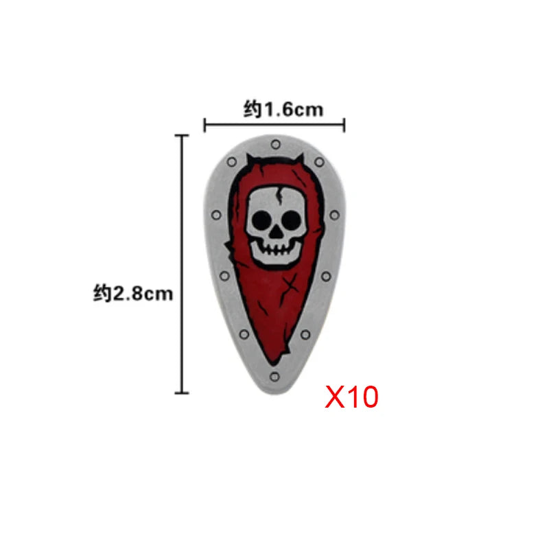 Medieval Weapons Accessories Building Blocks Solider Castle Knight Legion Red Lion Black Eagle Armor Cloak Shield Dragon Bricks