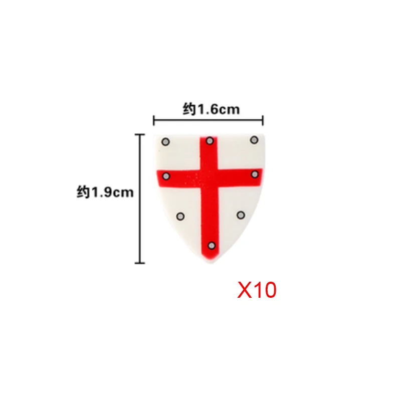 Medieval Weapons Accessories Building Blocks Solider Castle Knight Legion Red Lion Black Eagle Armor Cloak Shield Dragon Bricks