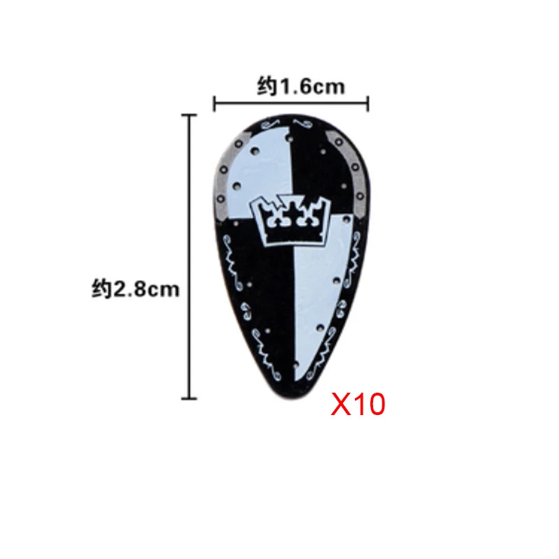 Medieval Weapons Accessories Building Blocks Solider Castle Knight Legion Red Lion Black Eagle Armor Cloak Shield Dragon Bricks