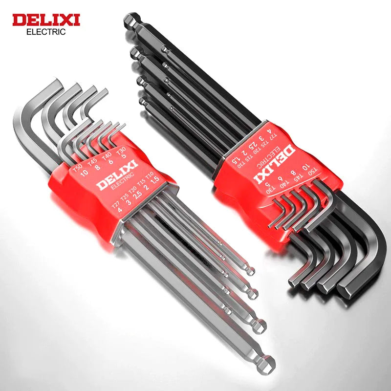 DELIXI ELECTRIC Allen Key Set，Allen Hex Wrench Screwdriver Set With