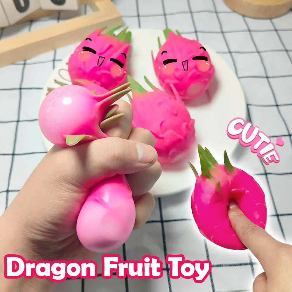 Dragon Fruit Squish bal geschenk Squishy Squeeze Stress Reliever Fidget sensorisch speelgoed Simulatie Fruit Food, Squeeze Balls