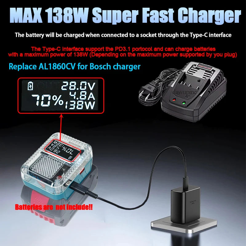 Lithium Battery Case Adapter For Makita 18V For DeWalt 20V For Bosch