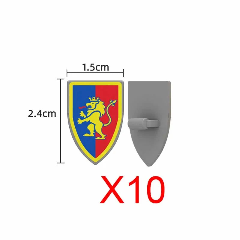 Medieval Weapons Accessories Building Blocks Solider Castle Knight Legion Red Lion Black Eagle Armor Cloak Shield Dragon Bricks