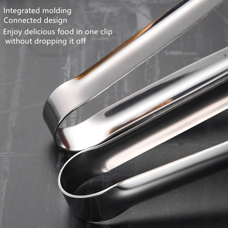Stainless Steel Grill Tongs Food Clip BBQ Steak Clip Bread Tong