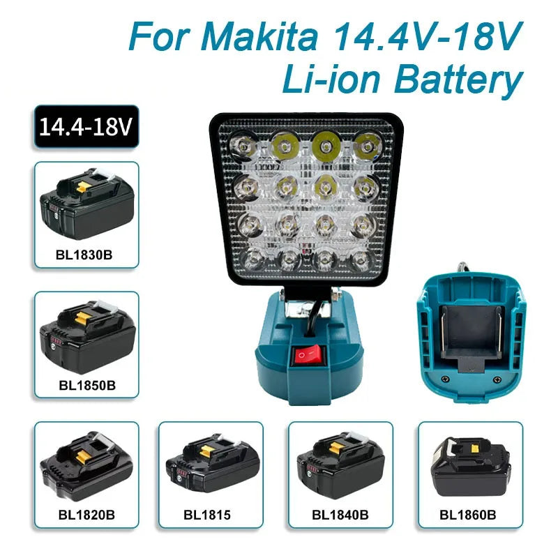 4 inch Cordless LED Work Light For Makita 14.4V-18V Li-ion Battery