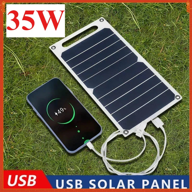 5V 5-35W Portable Solar Panel USB Charger for Phone Power Bank Outdoor