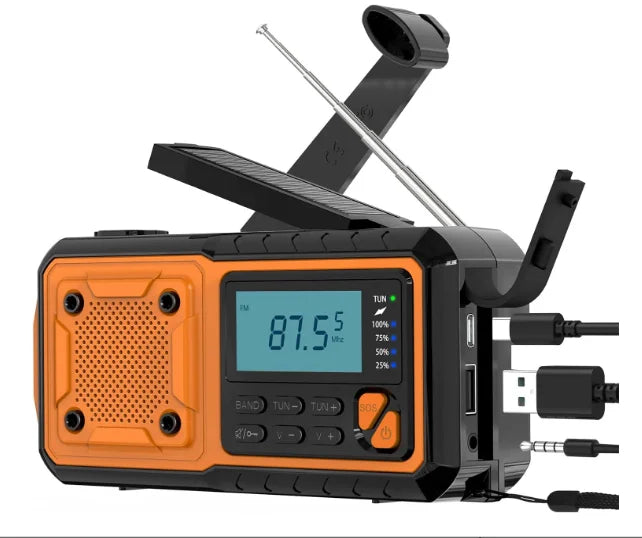 4000mAh Emergency Portable Solar Power Radio with Hand Crank Charging