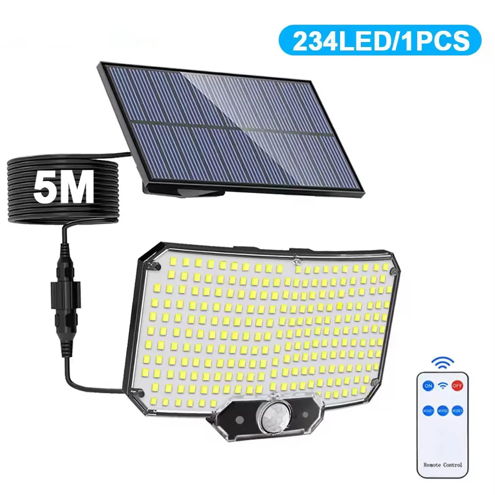 234LED Solar Lights Outdoor With 3 Modes Motion Sensor Solar Flood