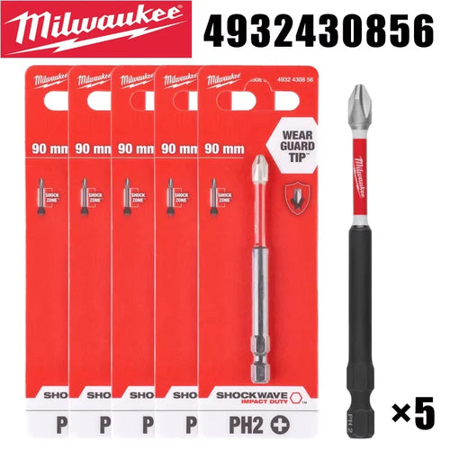 Milwaukee Shockwave PH2 Impact Drill Bits 25mm/50mm/90mm Head