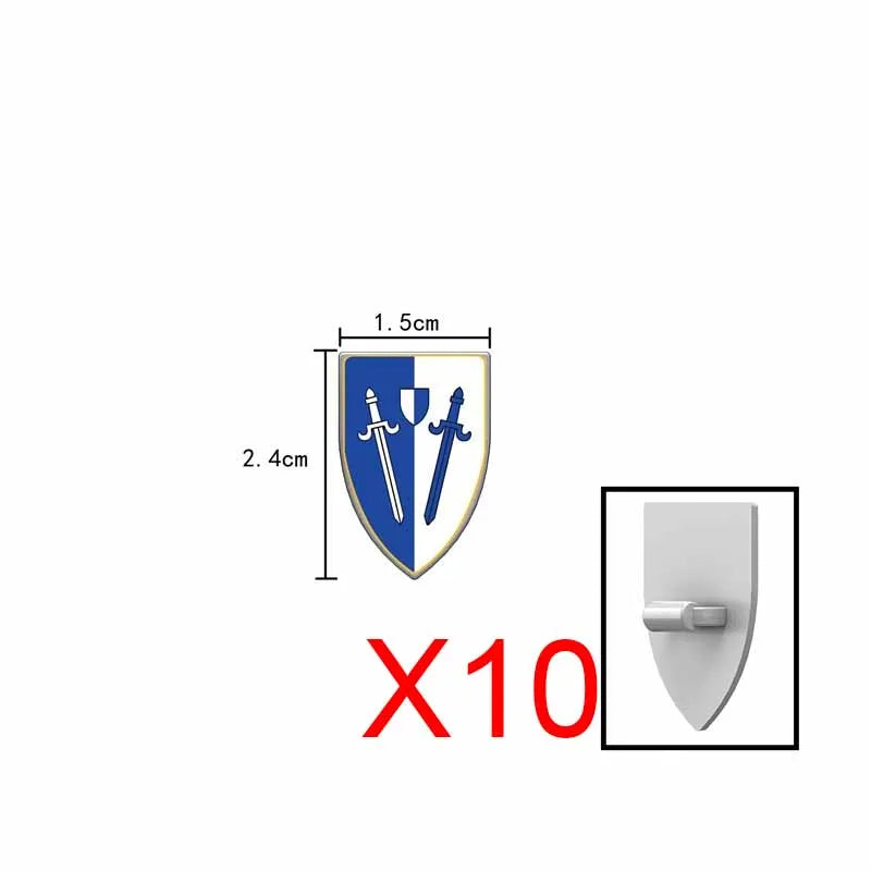 Medieval Weapons Accessories Building Blocks Solider Castle Knight Legion Red Lion Black Eagle Armor Cloak Shield Dragon Bricks