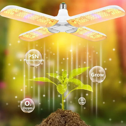48W Fan Leaf Foldable LED Grow Light Full Spectrum E27 Plant Growing