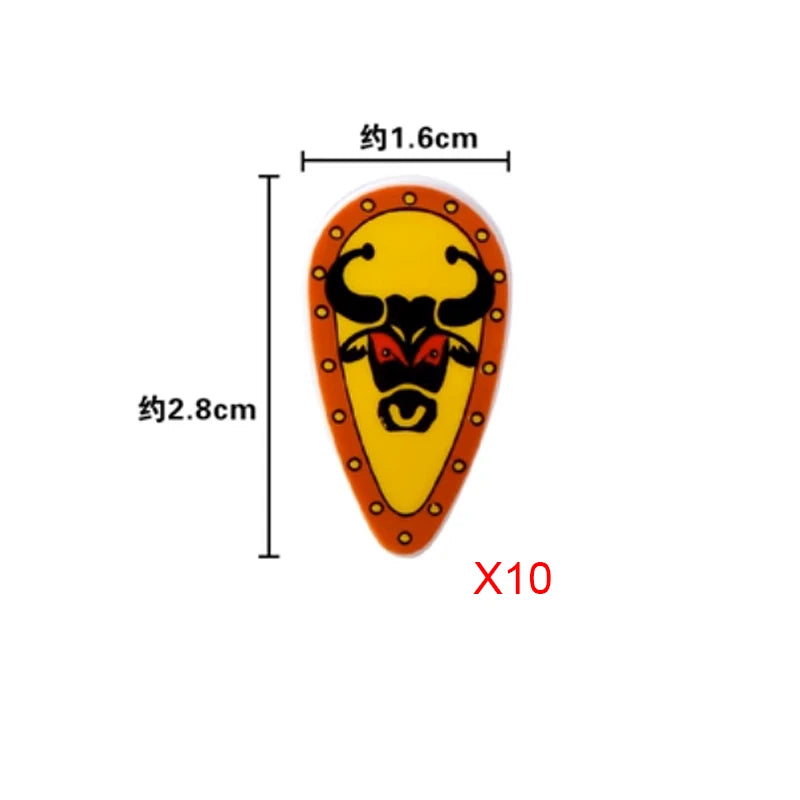 Medieval Weapons Accessories Building Blocks Solider Castle Knight Legion Red Lion Black Eagle Armor Cloak Shield Dragon Bricks