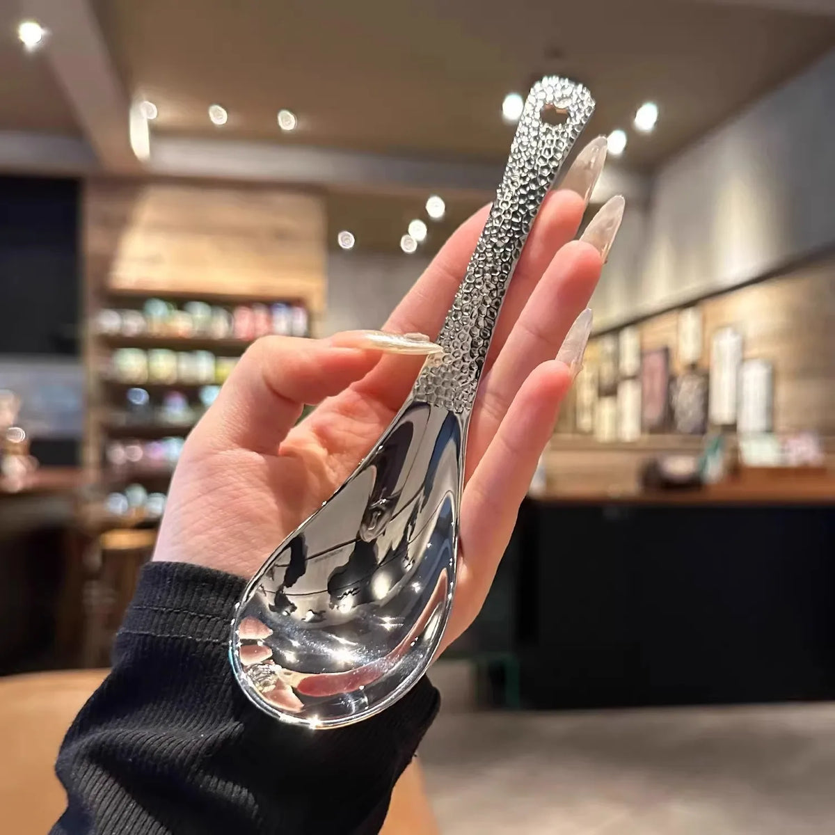 Retro-style Hammered Spoon Hammer-patterned Spoon Thickened Household