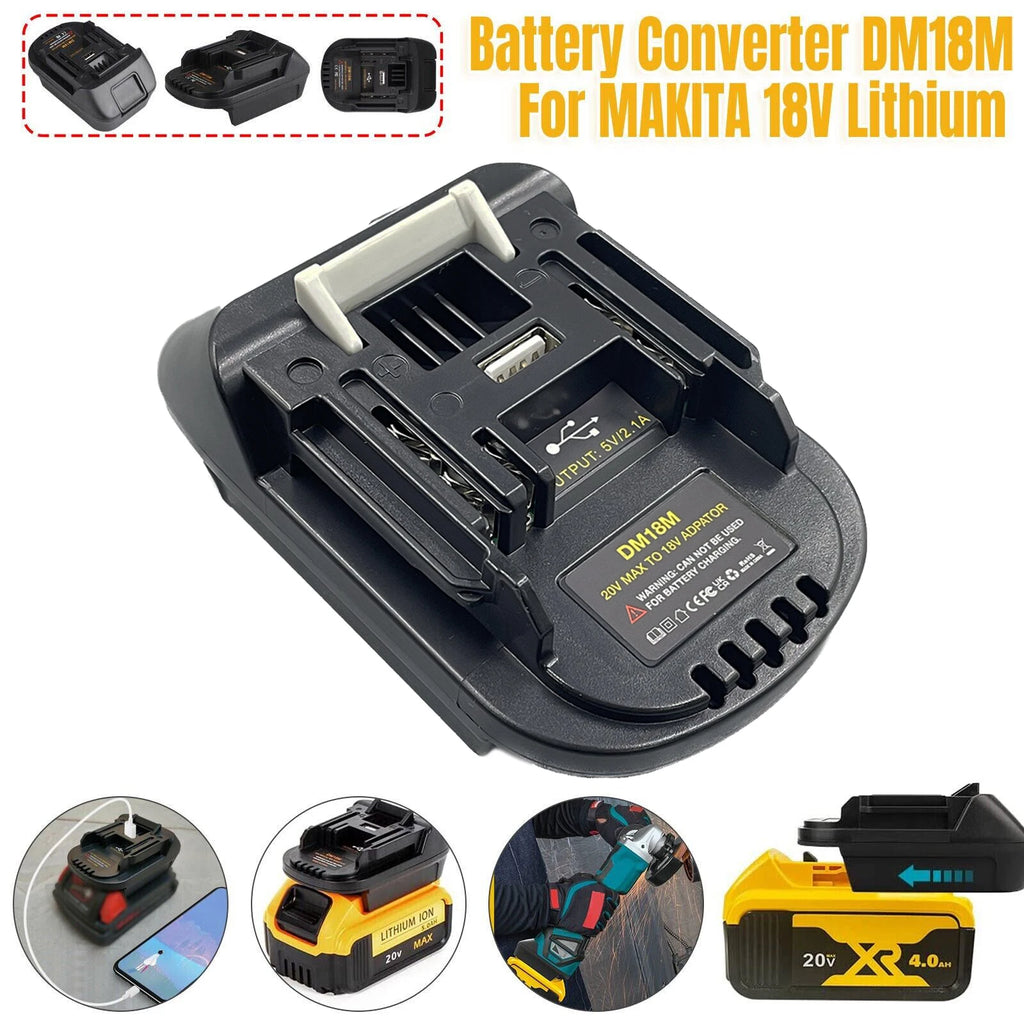 DM18M Battery Adapter for Makita 18V Tools Convert for Dewalt 20V