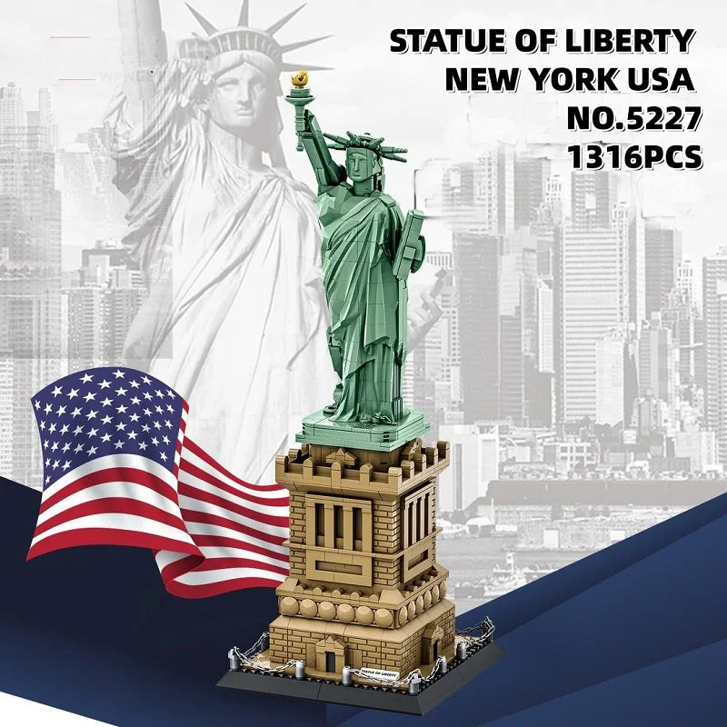 1316PCS The Statue of Liberty Architecture Large Collection Building Blocks Set Model Gift for Kids and Adults Compatible NO.