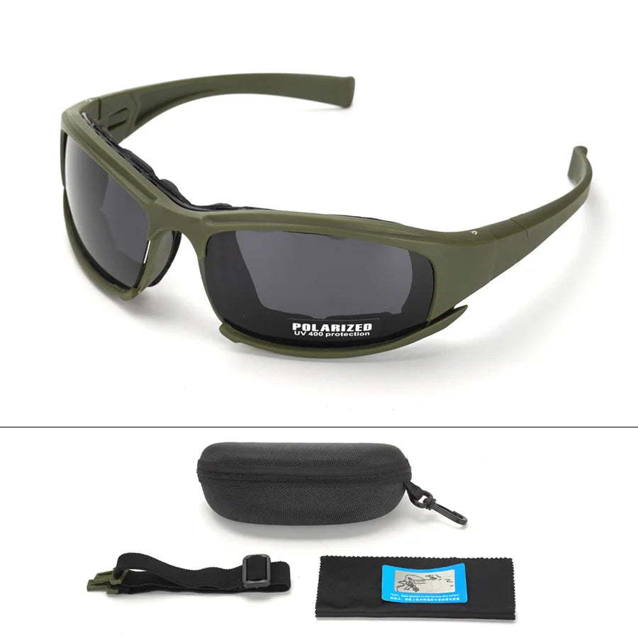 New 4 Lens Tactical Goggles - Polarized Windproof & Dustproof Safety