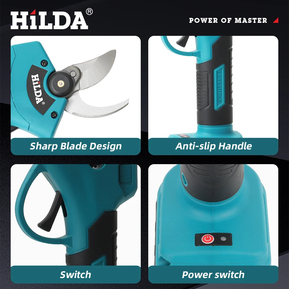 HILDA Brushless Electric Pruning Shears Cordless Fruit Tree Branches