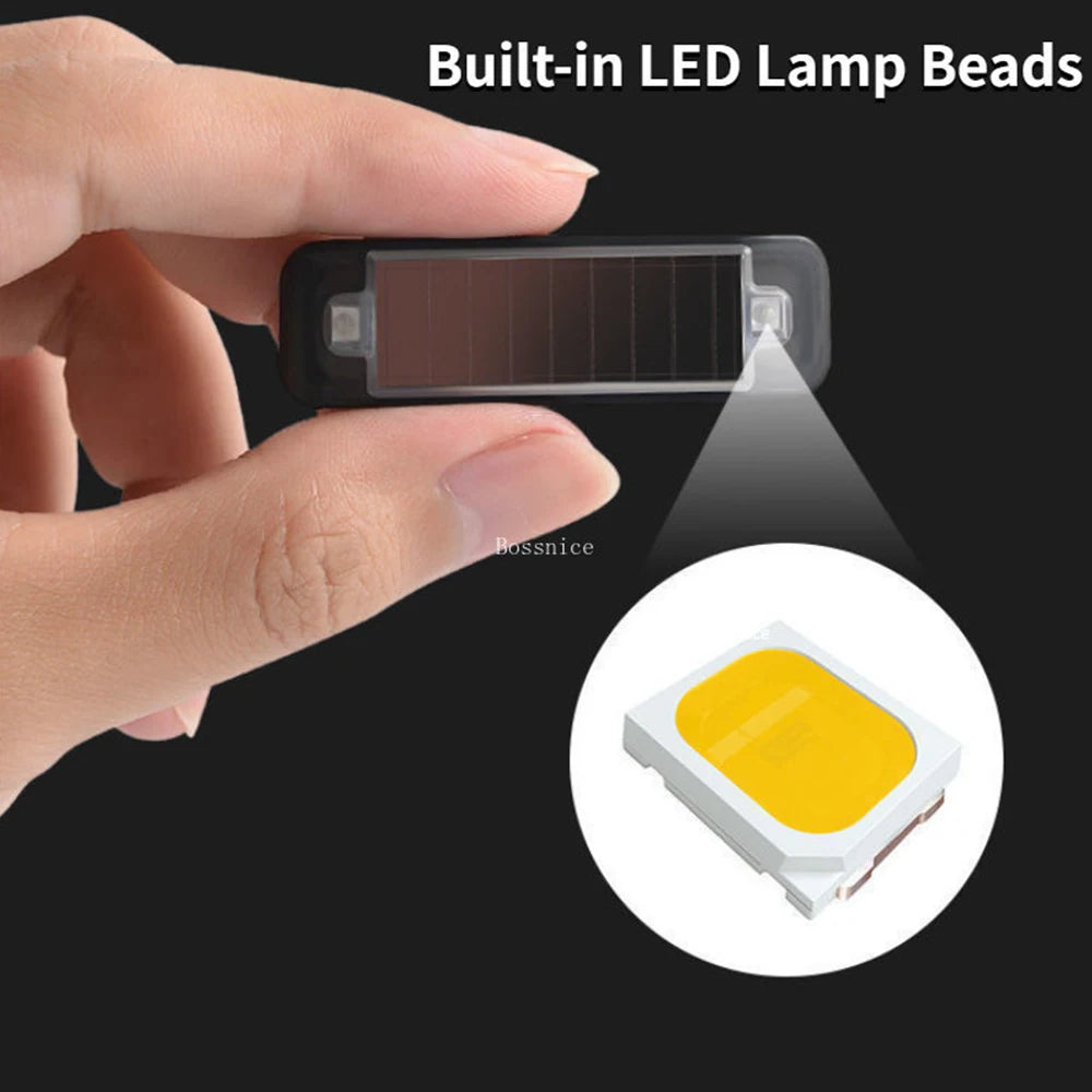 Mini LED Solar Power Car Warning Light Night Security Simulated Alarm