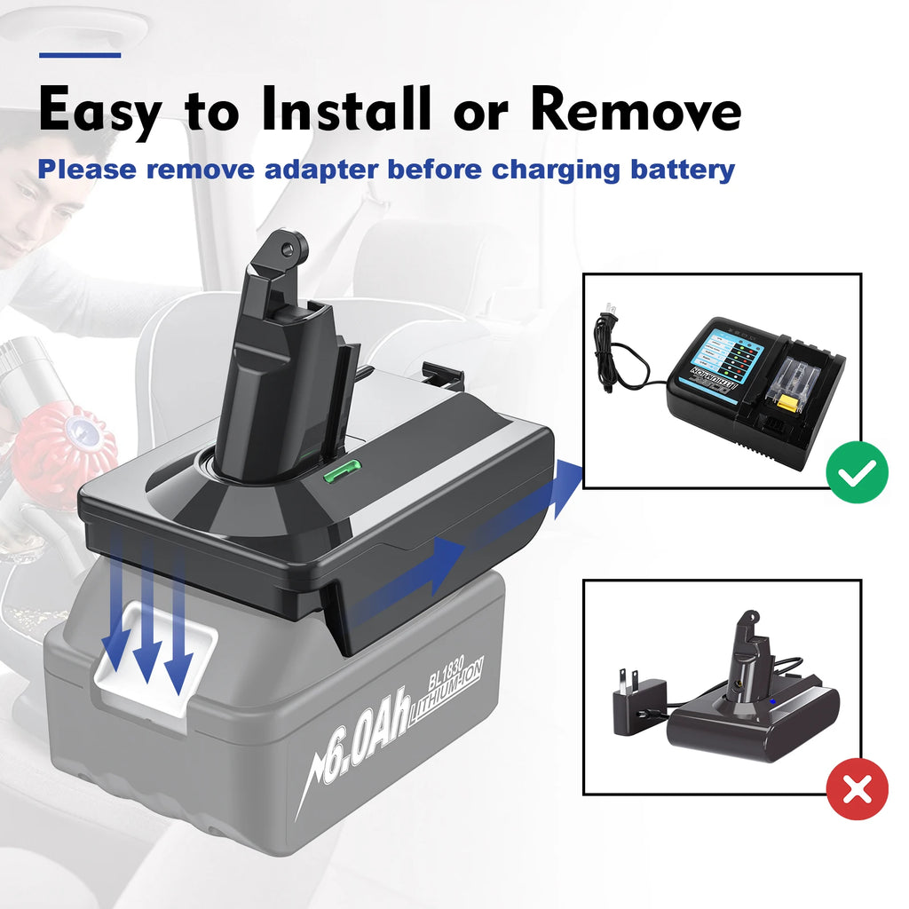 Adapter for Makita/Dewalt/Milwauke 18V Lithium Battery Converter To